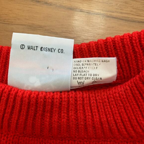 Vintage Red Mickey Face Crewneck Sweater ~ Medium Mickey and Co - Picture 11 of 13